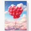 Rosa Luftballons mit Herzen Diamond Painting