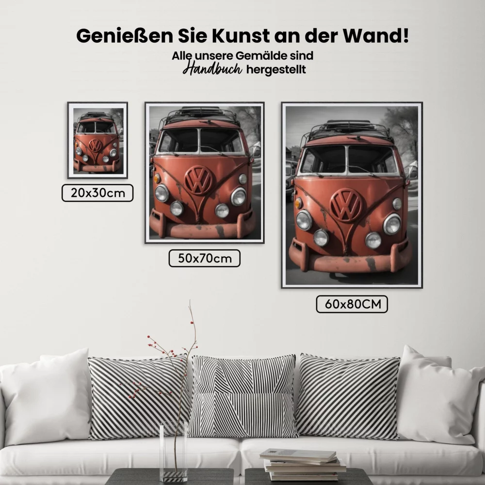 Roter Bus mit Rost Diamond Painting