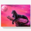 Schwarzer Panther auf einem Felsen Diamond Painting