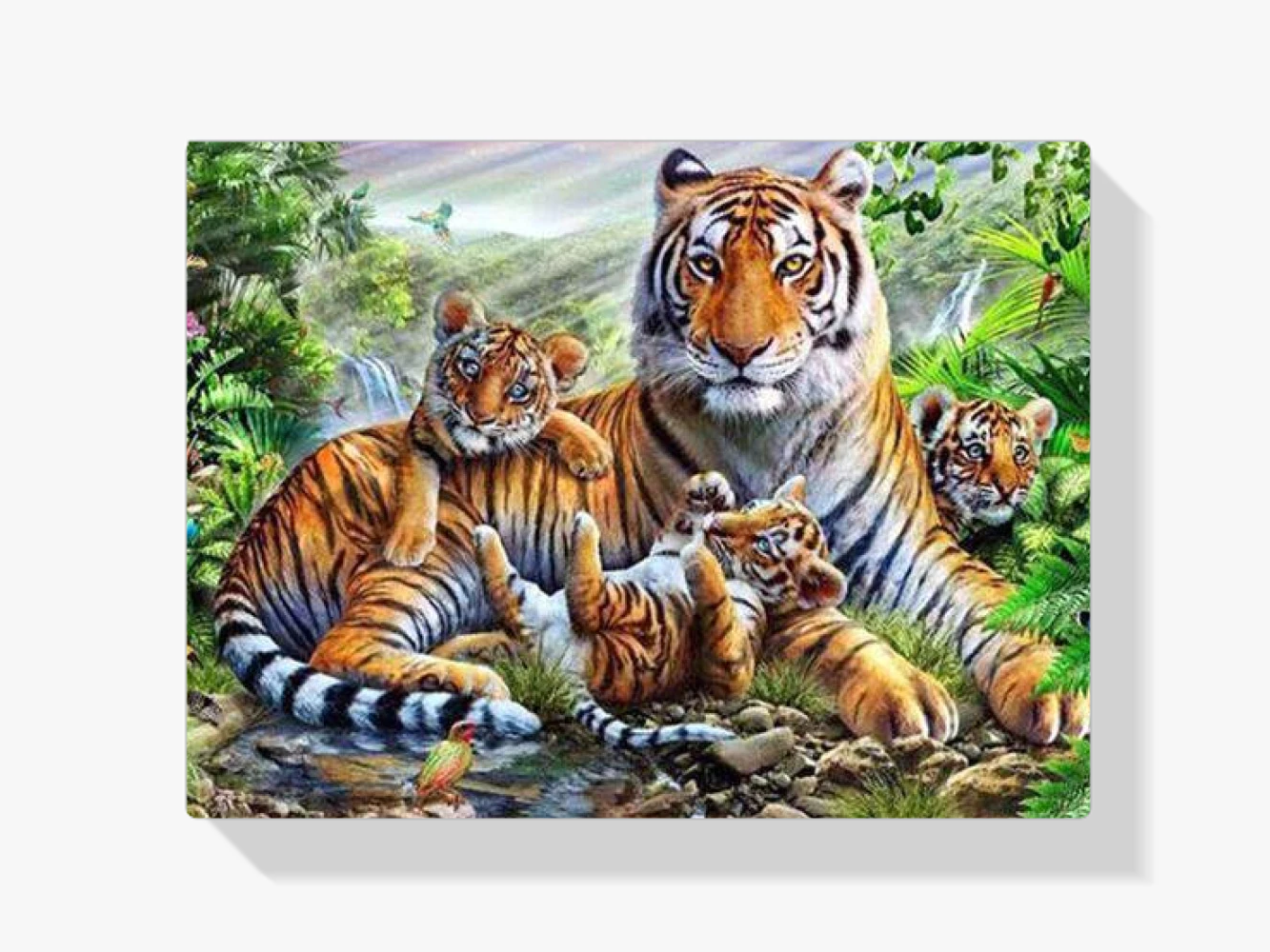 Tiger mit Junges Diamond Painting
