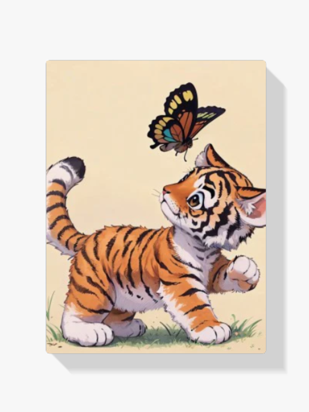 Tiger mit Schmetterlings-Freund Diamond Painting