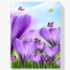 Violette Blumen Schmetterlinge _ Großformat Diamond Painting