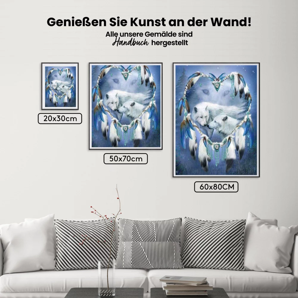Weißer Wolf Diamond Painting