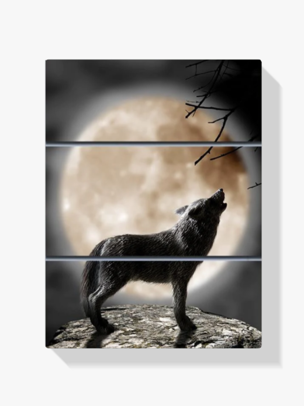 Wolf - Mond | 3 Teile Diamond Painting